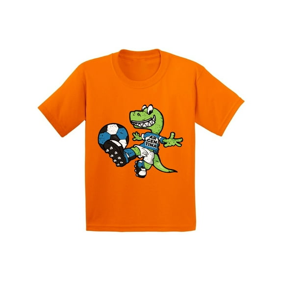 Awkward Styles Argentina Football Youth Shirt Dinosaur Soccer Shirt for Kids