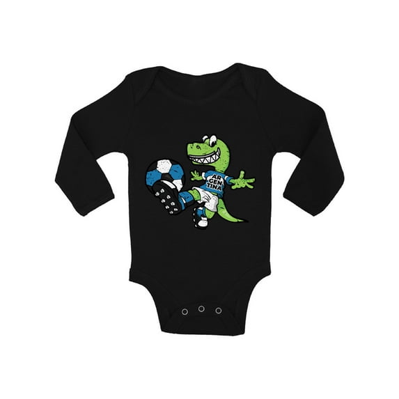 Awkward Styles Argentina Soccer Long Sleeve Baby Bodysuit Dinosaur Baby Bodysuit