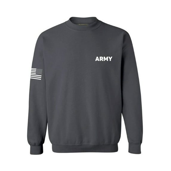 Awkward Styles Army Sweatshirt with Flag on Sleeve Military Sweater with American Flag Sleeve Patriots Gifts Army Sweater for Men Women's Army Sweatshirt Proud Army Outfit Military Gifts Unisex