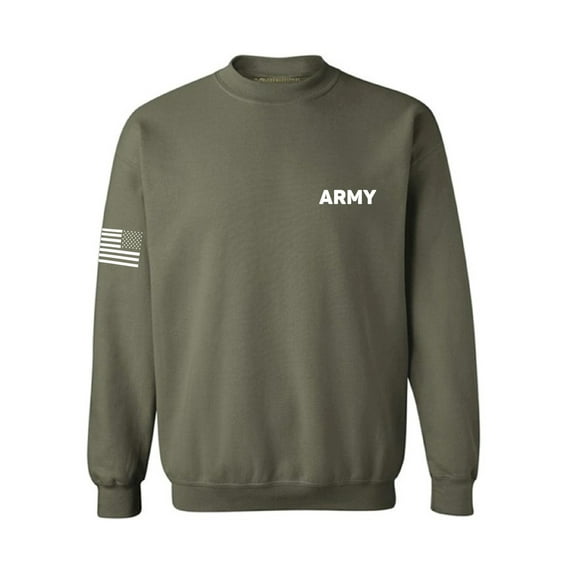 Awkward Styles Army Sweatshirt with Flag on Sleeve Military Sweater with American Flag Sleeve Patriots Gifts Army Sweater for Men Women's Army Sweatshirt Proud Army Outfit Military Gifts Unisex