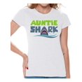 thumbnail image 1 of Awkward Styles Auntie Shark Tshirt Family Vacation Shirts Shark Family Shirts Women's Outfit Funny Shark T Shirt for Her Matching Shark Tshirt for Family Shark Themed Party Outfit for Auntie, 1 of 4