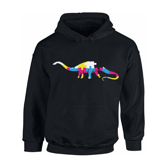 Awkward Styles Autism Awareness Hoodie Dinosaur Puzzle Design