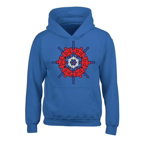 Awkward Styles Autism Awareness Hoodies for Boys Captain's Helm Hooded Youth Sweatshirt for Girls