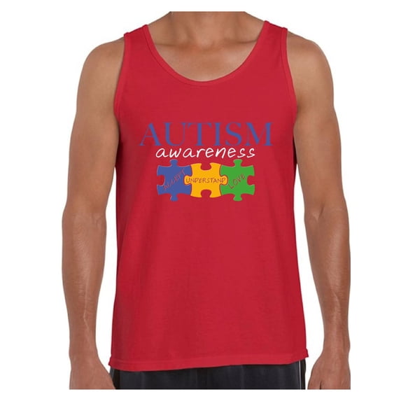 Awkward Styles Autism Awareness Men's Tank Top Accept Understand Love Tops Autism Awareness Gift Puzzle Tank Top Autistic Spectrum Awareness Tanks for Men Support Autism Awareness Tops