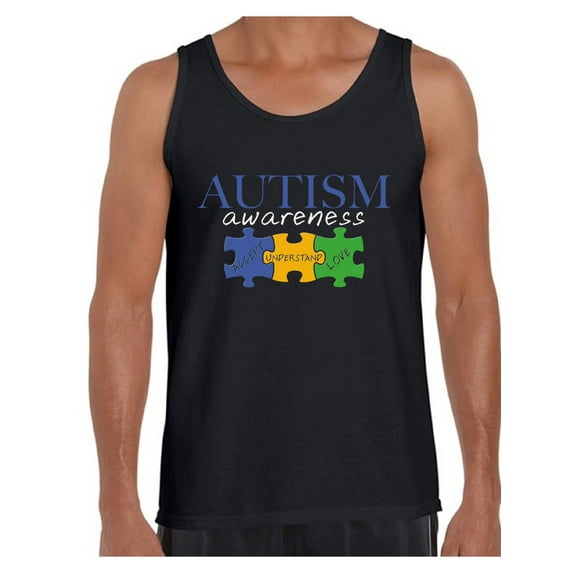 Awkward Styles Autism Awareness Men's Tank Top Accept Understand Love Tops Autism Awareness Gift Puzzle Tank Top Autistic Spectrum Awareness Tanks for Men Support Autism Awareness Tops