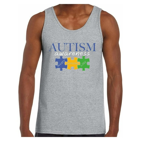 Awkward Styles Autism Awareness Men's Tank Top Accept Understand Love Tops Autism Awareness Gift Puzzle Tank Top Autistic Spectrum Awareness Tanks for Men Support Autism Awareness Tops