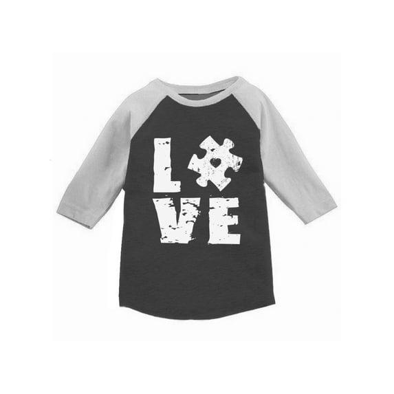 Awkward Styles Autism Awareness Puzzle Raglan Shirts Autism Awareness Baseball Jersey Shirts for Kids Autism 3/4 Sleeve Tshirt for Boys Autism Puzzle Jersey Shirt for Girls Autism Puzzle Gifts