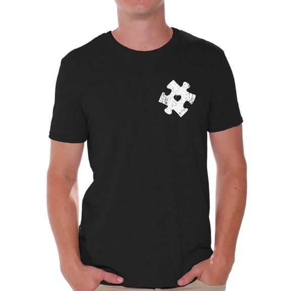 Awkward Styles Autism Awareness Puzzle Shirts for Men Autism T Shirt Autism Gifts for Him Autistic Spectrum Awareness Men's Tshirt Top Support Autism T-shirt for Men Puzzle Shirts