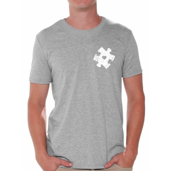 Awkward Styles Autism Awareness Puzzle Shirts for Men Autism T Shirt Autism Gifts for Him Autistic Spectrum Awareness Men's Tshirt Top Support Autism T-shirt for Men Puzzle Shirts