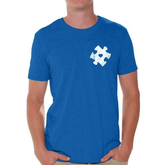 Awkward Styles Autism Awareness Puzzle Shirts for Men Autism T Shirt Autism Gifts for Him Autistic Spectrum Awareness Men's Tshirt Top Support Autism T-shirt for Men Puzzle Shirts