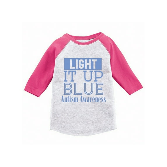 Awkward Styles Autism Awareness Raglan Shirt Light It Up Blue Jersey Shirts for Toddlers Autism Kids Shirt Light It Up Blue Autism 3/4 Sleeve Tshirt for Kids Autism Awareness Gifts for Boys and Girls
