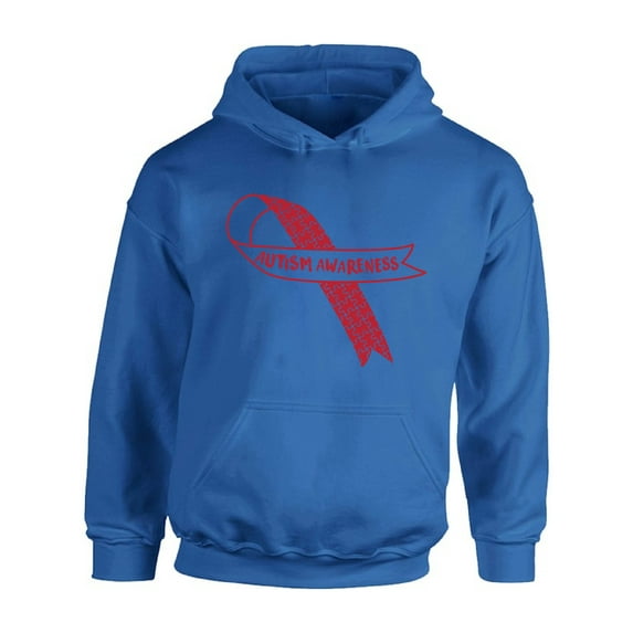 Awkward Styles Autism Awareness Red Ribbon Support Unique Graphic Hoodie Tops