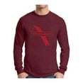thumbnail image 1 of Awkward Styles Autism Awareness Red Ribbon Support Unique Graphic Long Sleeve T-shirt Tops, 1 of 4