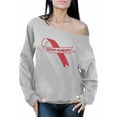 thumbnail image 1 of Awkward Styles Autism Awareness Red Ribbon Support Unique Graphic Off Shoulder Tops Oversized Sweatshirt, 1 of 4