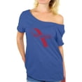 thumbnail image 1 of Awkward Styles Autism Awareness Red Ribbon Support Unique Graphic Off Shoulder Tops T-shirt, 1 of 4