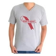 thumbnail image 1 of Awkward Styles Autism Awareness Red Ribbon Support Unique V-neck T-shirt, 1 of 4