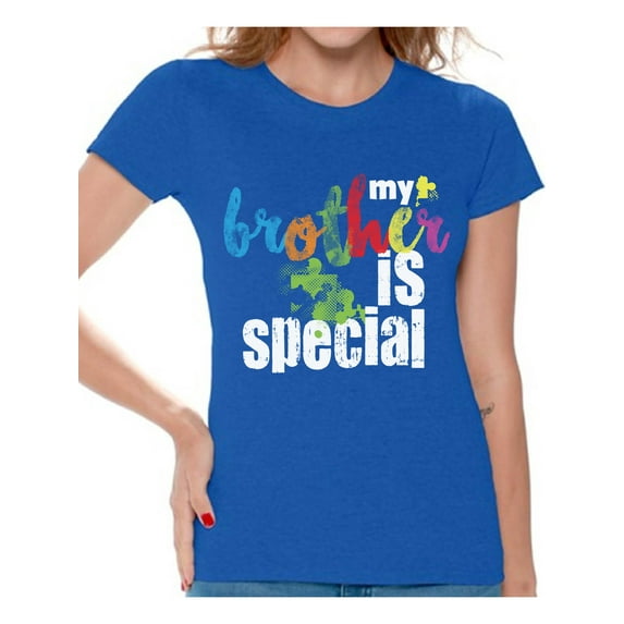 Awkward Styles Autism Awareness Shirt for Women My Brother Is Special Design