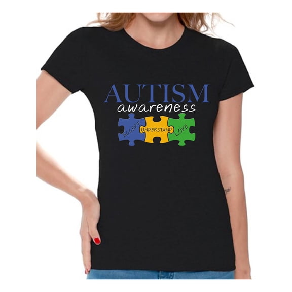 Awkward Styles Autism Awareness Shirts for Women Accept Understand Love T-shirt Autism Gifts Puzzle Pieces Tshirt Autistic Spectrum Awareness Shirt Support Autism Awareness Women's T Shirt