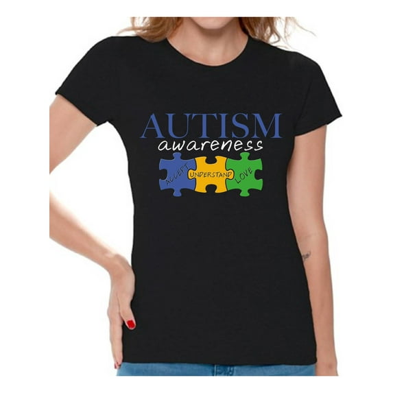 Awkward Styles Autism Awareness Shirts for Women Accept Understand Love T-shirt Autism Gifts Puzzle Pieces Tshirt Autistic Spectrum Awareness Shirt Support Autism Awareness Women's T Shirt