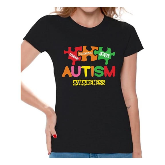 Awkward Styles Autism Awareness T shirts Women's Support Autism Shirt Women Autism Awareness Shirts Women's Autism T Shirt Autism Awareness Gifts for Her Autistic Pride Gifts