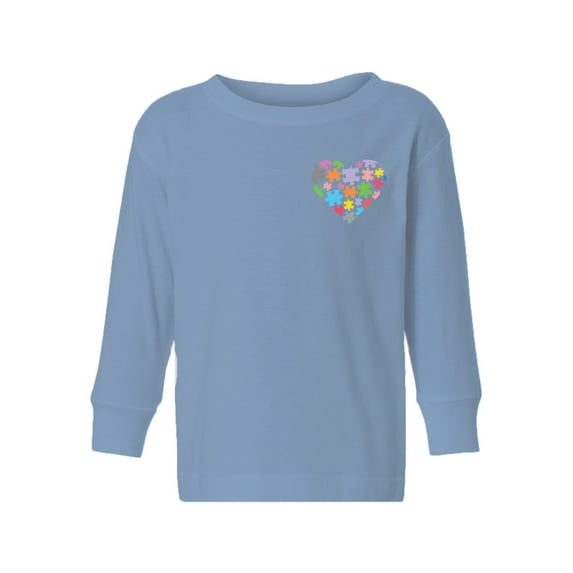 Awkward Styles Autism Awareness Toddler Long Sleeve Shirt for Boys Girls Heart Puzzle T-shirt