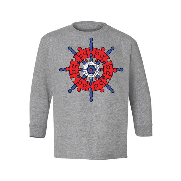 Awkward Styles Autism Awareness Youth Long Sleeve T-shirt for Boys Captain's Helm Crewneck Tee for Girls