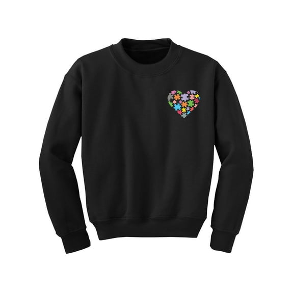 Awkward Styles Autism Awareness Youth Sweatshirt for Boys Girls Heart Puzzle Crewneck Tops