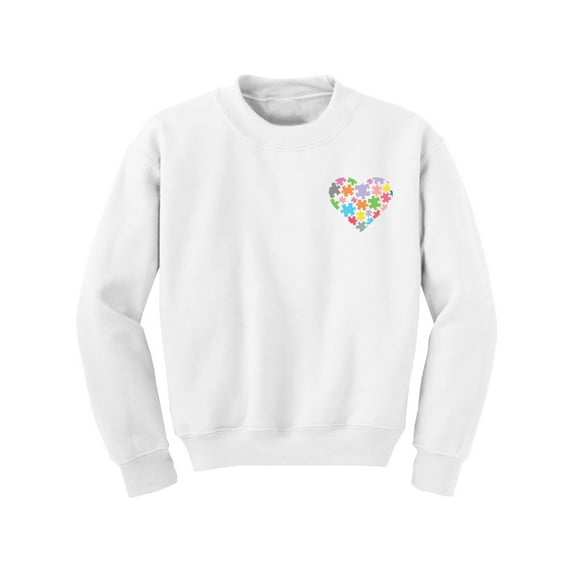 Awkward Styles Autism Awareness Youth Sweatshirt for Boys Girls Heart Puzzle Crewneck Tops