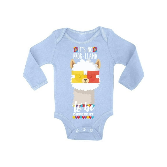 Awkward Styles Autism Bodysuit It's No Prob-Llama to be Different Baby Romper Llama Top