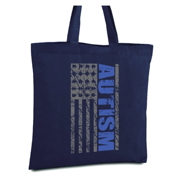 Awkward Styles Autism Flag Tote Bag Autism U.S.A. Flag Cotton Bag for Men and Women Autism American Flag Reusable Shopper Bag Autism Awareness Gifts for Him and Her Autism Bag Gifts Support Autism