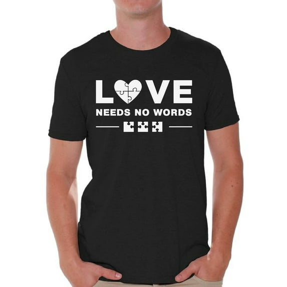 Awkward Styles Autism Shirt for Men Love Needs No Words Shirt Autism Awareness T-Shirts for Men Autism Shirts