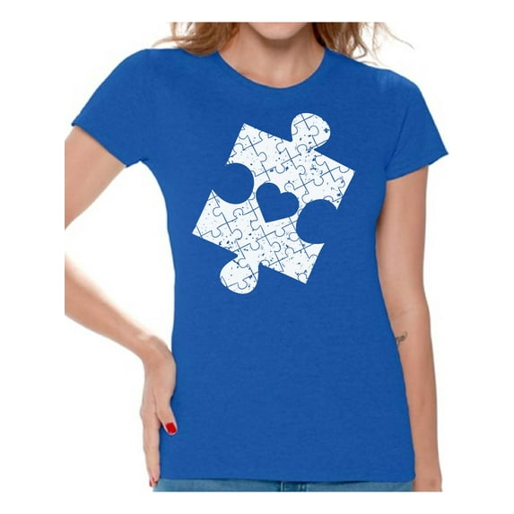 Awkward Styles Autism Shirt for Women Puzzle Piece Shirts Autism Awareness Shirts Womens Autism Shirt Autism Tshirt for Women Distressed