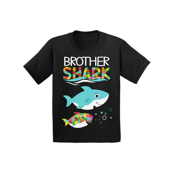 Awkward Styles Autism Shirts Matching Family Shark Outfit Autism Puzzle Tee Mini Shark Romper Mommy Daddy Shark T-shirt Uncle Shark Auntie Shark Sister Shark Brother Shark Grandma Grandpa Shark