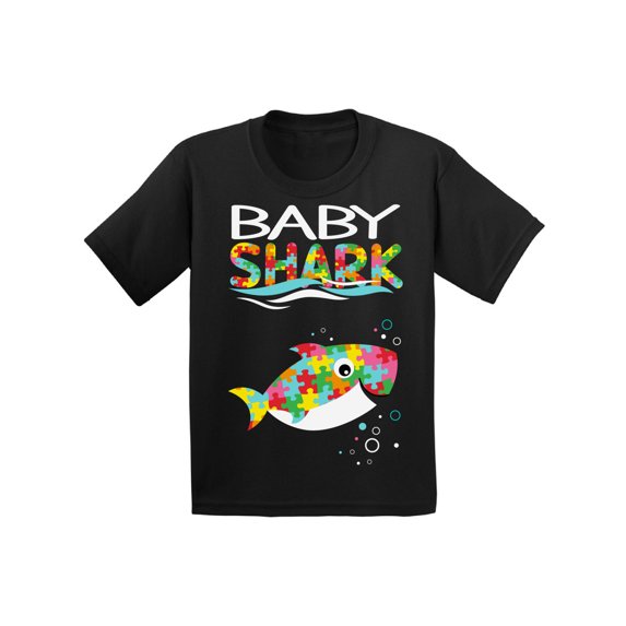 Awkward Styles Autism Shirts Matching Family Shark Outfit Autism Puzzle Tee Mini Shark Romper Mommy Daddy Shark T-shirt Uncle Shark Auntie Shark Sister Shark Brother Shark Grandma Grandpa Shark