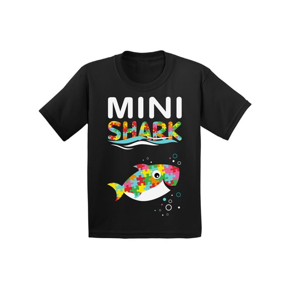 Awkward Styles Autism Shirts Matching Family Shark Outfit Autism Puzzle Tee Mini Shark Romper Mommy Daddy Shark T-shirt Uncle Shark Auntie Shark Sister Shark Brother Shark Grandma Grandpa Shark