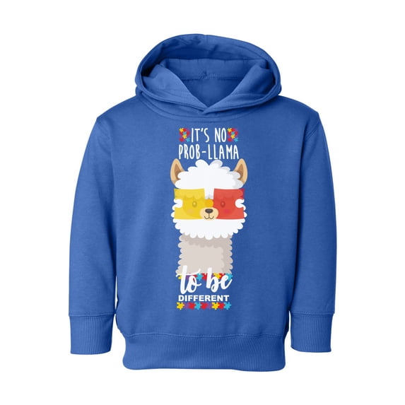 Awkward Styles Autism Toddler Hoodie It's No Prob-Llama to be Different Hooded Sweatshirt for Kids Llama Sweater