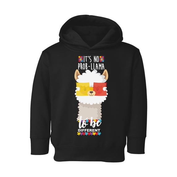 Awkward Styles Autism Toddler Hoodie It's No Prob-Llama to be Different Hooded Sweatshirt for Kids Llama Sweater