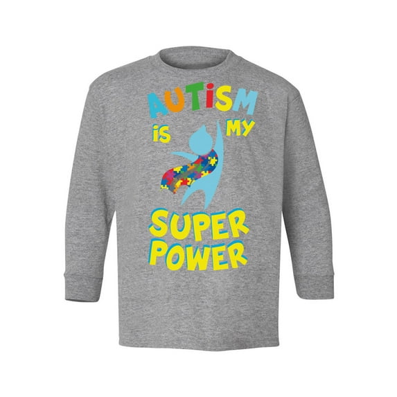 Awkward Styles Autism Youth Long Sleeve T-shirt Autism is my Super Power Crewneck Tee for Kids Autism Awareness
