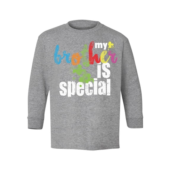 Awkward Styles Autism Youth Long Sleeve T-shirt for Boys Girls My Brother Is Special Crewneck Tee for Girls