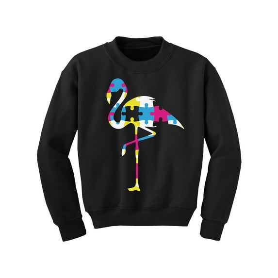 Awkward Styles Autism Youth Sweatshirt for Boys Girls Flamingo Puzzle Crewneck Tops