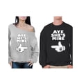 thumbnail image 1 of Awkward Styles Aye He's Mine Aye She's Mine Couple Sweatshirts Cute Matching Boyfriend Girlfriend Couple Sweaters Happy Valentines Day Couples Gift He's Mine Off Shoulder Sweatshirt She's Mine Sweater, 1 of 5