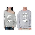 thumbnail image 1 of Awkward Styles Aye He's Mine Aye She's Mine Couple Sweatshirts Cute Matching Boyfriend Girlfriend Couple Sweaters Happy Valentines Day Couples Gift He's Mine Off Shoulder Sweatshirt She's Mine Sweater, 1 of 5