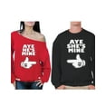 thumbnail image 1 of Awkward Styles Aye He's Mine Aye She's Mine Couple Sweatshirts Cute Matching Boyfriend Girlfriend Couple Sweaters Happy Valentines Day Couples Gift He's Mine Off Shoulder Sweatshirt She's Mine Sweater, 1 of 5