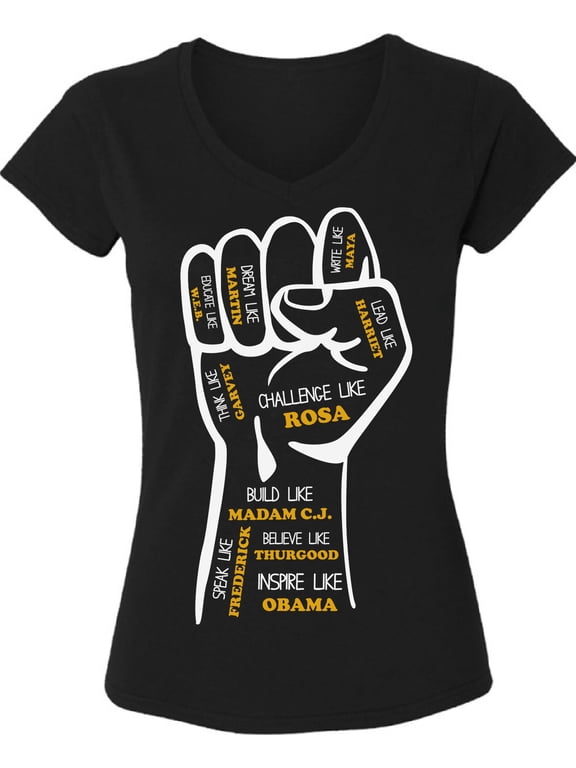 BLM Shirt for Women Inspiring Black Leaders V-Neck Shirt Black Lives Matter Ladies V Neck T Shirt Political Shirt