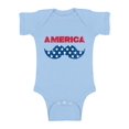 thumbnail image 1 of Awkward Styles Baby America Patriotic Mustache Graphic Baby Short Sleeve Bodysuit Tops USA Independence Day 4th of July, 1 of 4