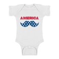 thumbnail image 1 of Awkward Styles Baby America Patriotic Mustache Graphic Baby Short Sleeve Bodysuit Tops USA Independence Day 4th of July, 1 of 4