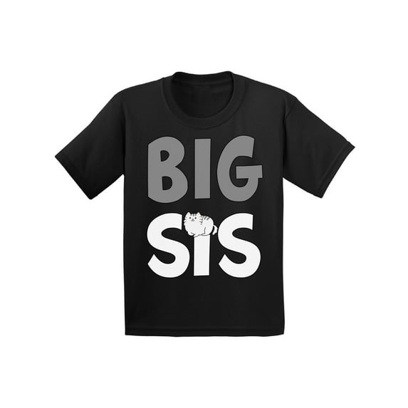 Awkward Styles Baby Announcement Shirts for Girls Cat T Shirt for Baby Girls Big Sis T-Shirt Cat Shirts for Sister Cat Toddler Shirt Big Sister Cat Clothing Big Sister Shirt Pregnancy Reveal Tshirt