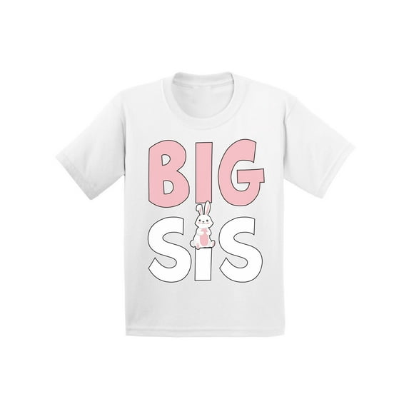 Awkward Styles Baby Announcement Shirts Rabbit T Shirt for Baby Girls Big Sis T-Shirt Bunny Shirts for Sister Bunny Toddler Shirt Big Sister Bunny Clothing Big Sister Shirt Pregnancy Reveal Tshirt