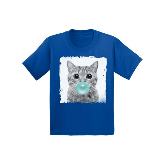 Awkward Styles Baby Cat Blowing Gum T Shirt Cat Lovers Lovely Gifts for Kids Cute Infant Shirt Cat with Gum Cat Shirt Animals Prints Kids T Shirt Cat Infant Tshirt Cute Gifts for Children Cat Clothing