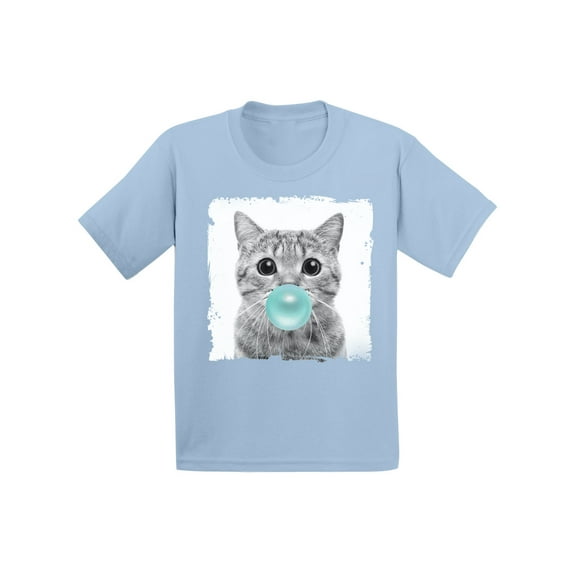 Awkward Styles Baby Cat Blowing Gum T Shirt Cat Lovers Lovely Gifts for Kids Cute Infant Shirt Cat with Gum Cat Shirt Animals Prints Kids T Shirt Cat Infant Tshirt Cute Gifts for Children Cat Clothing